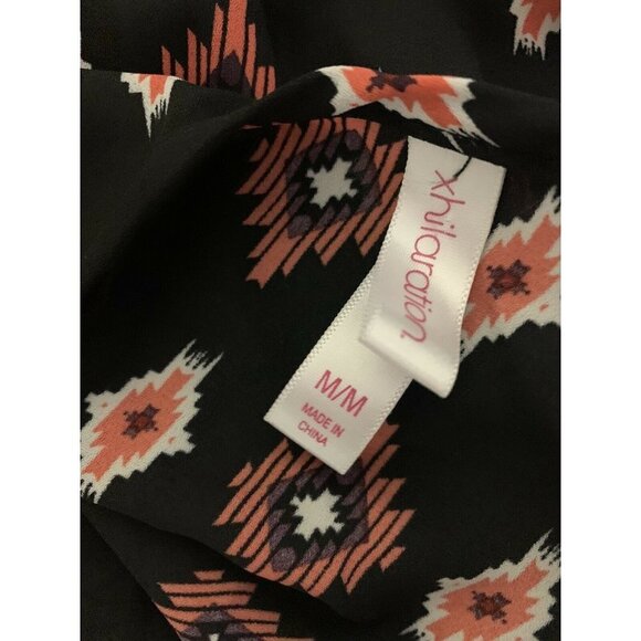 Xhiliration NWT Womens M Dress Tie Back Shoulder Cut Outs Ikat Print Boho - Picture 8 of 9